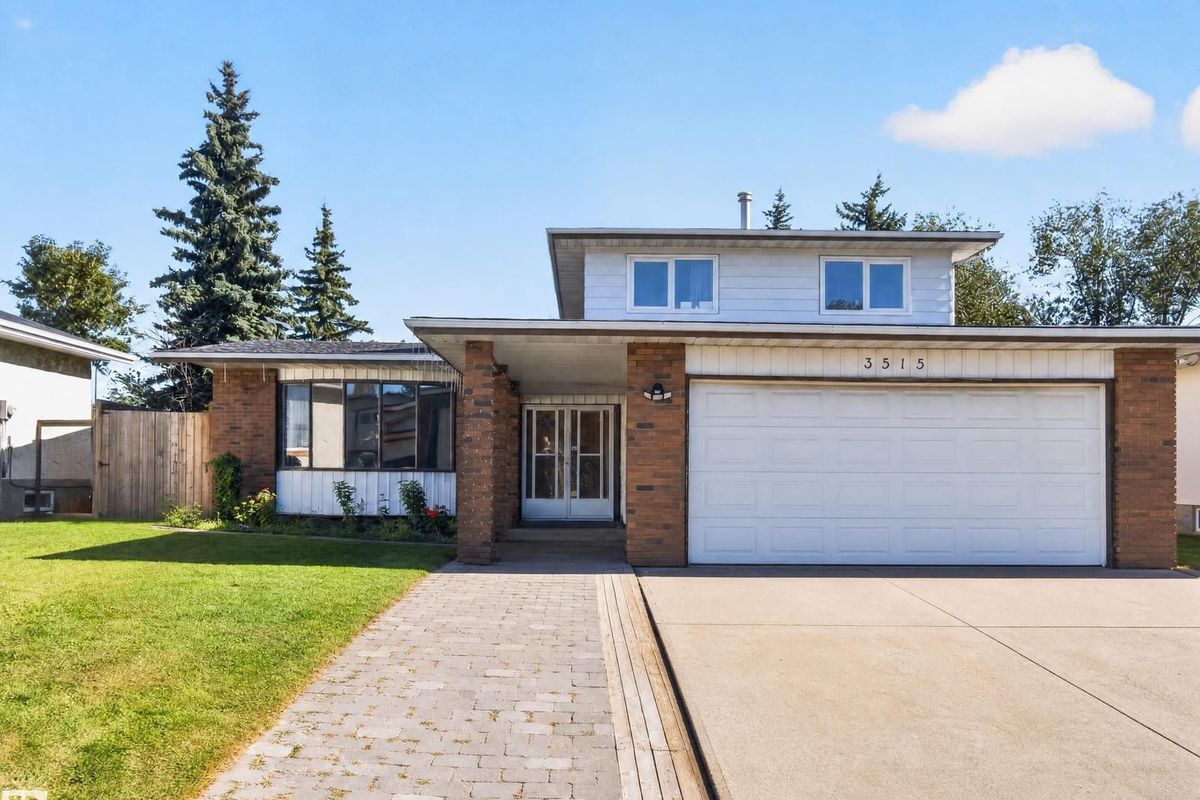 Front of 3515 51 Street NW with double attached garage