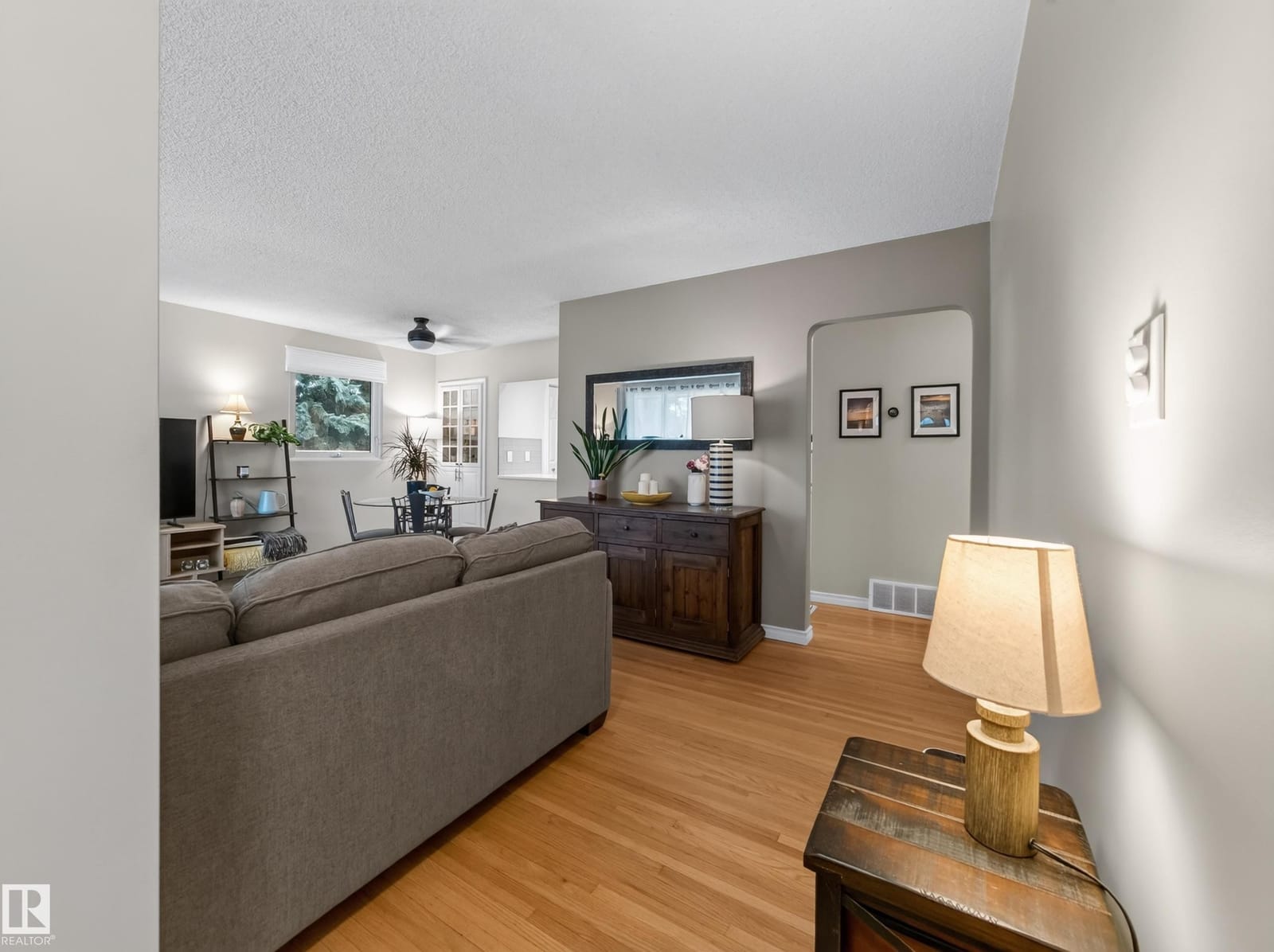Living room with hardwood floors