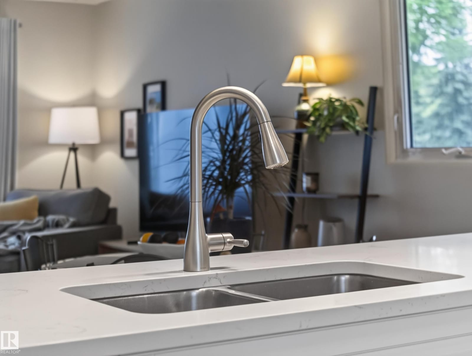Kitchen sink and faucet detail