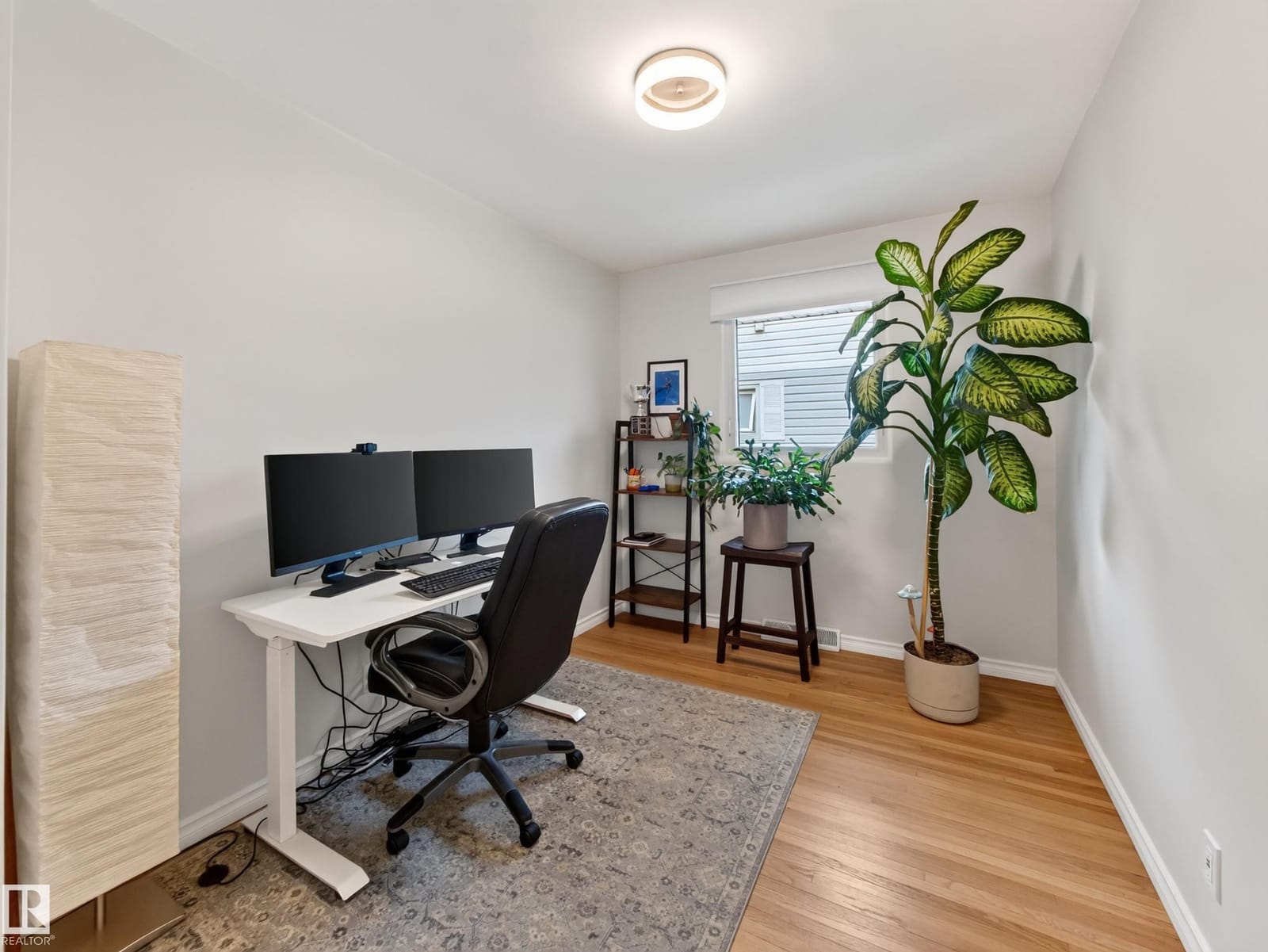 Bedroom set up as a home office