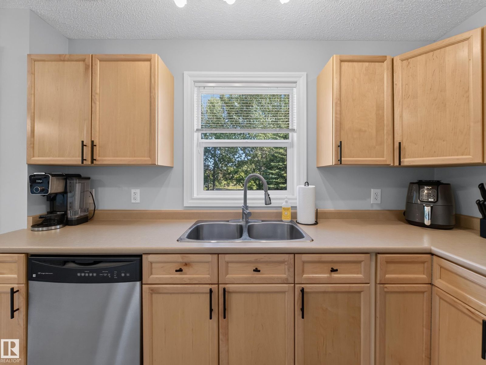 Kitchen sink under the window