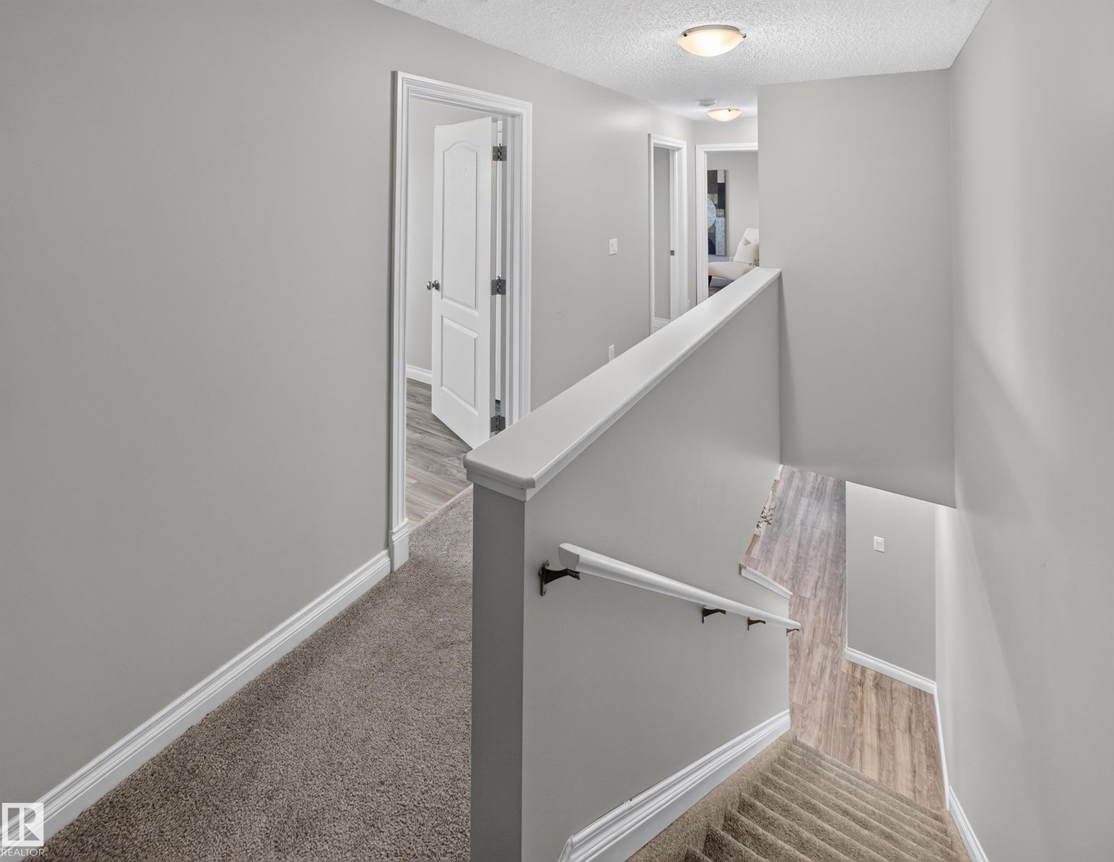 Upper hall and stair rail