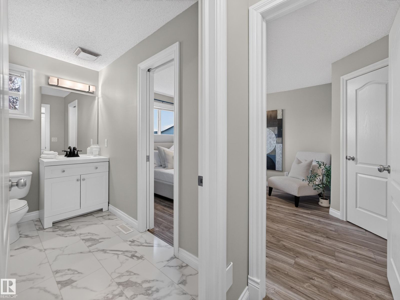Bathroom and bedroom doorways