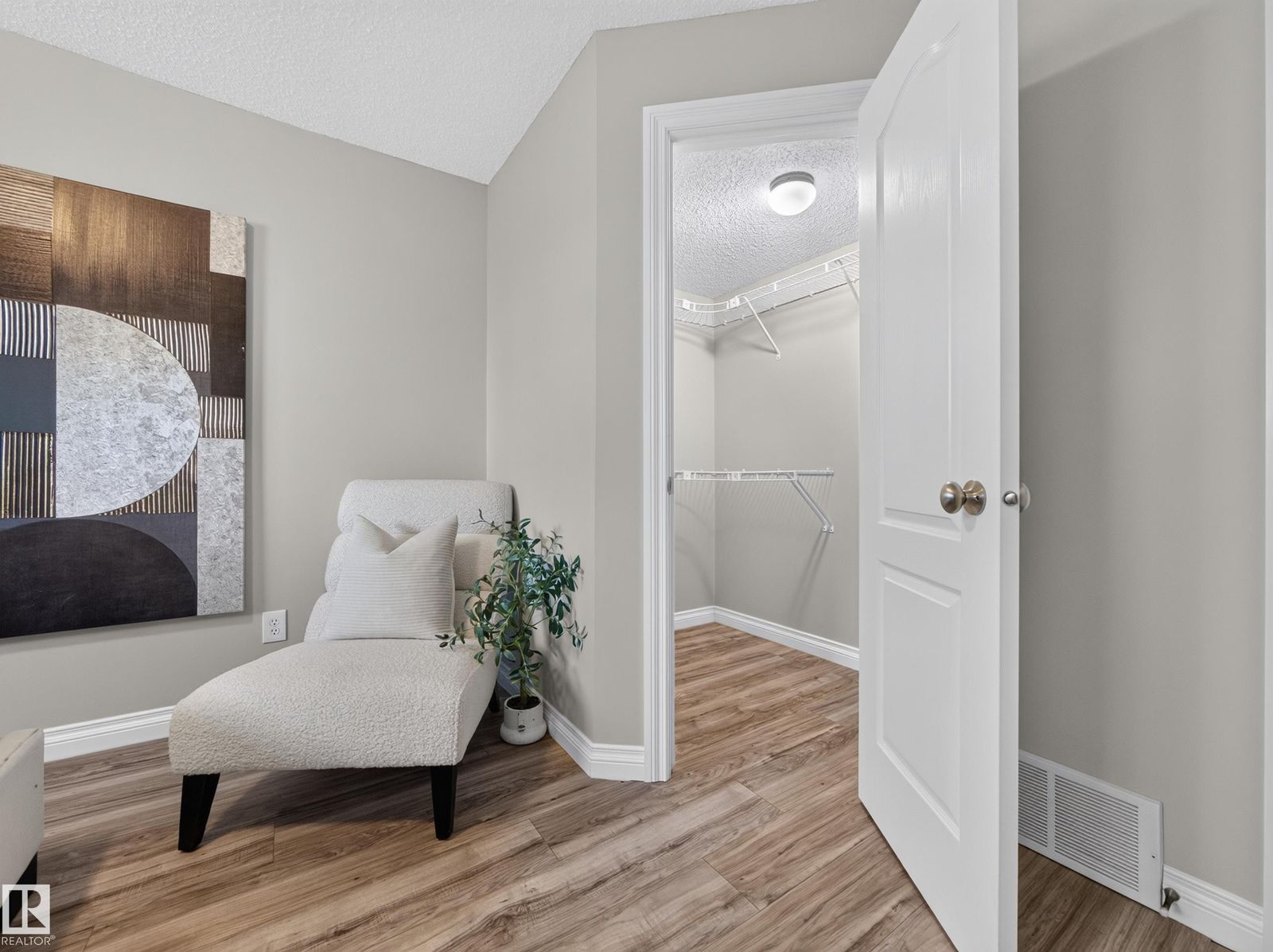 Primary bedroom with walk-in closet