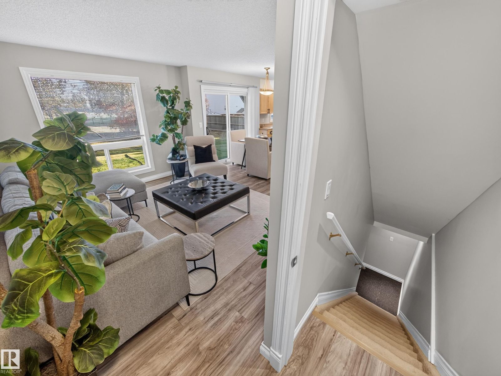 Living room seen from the stairs