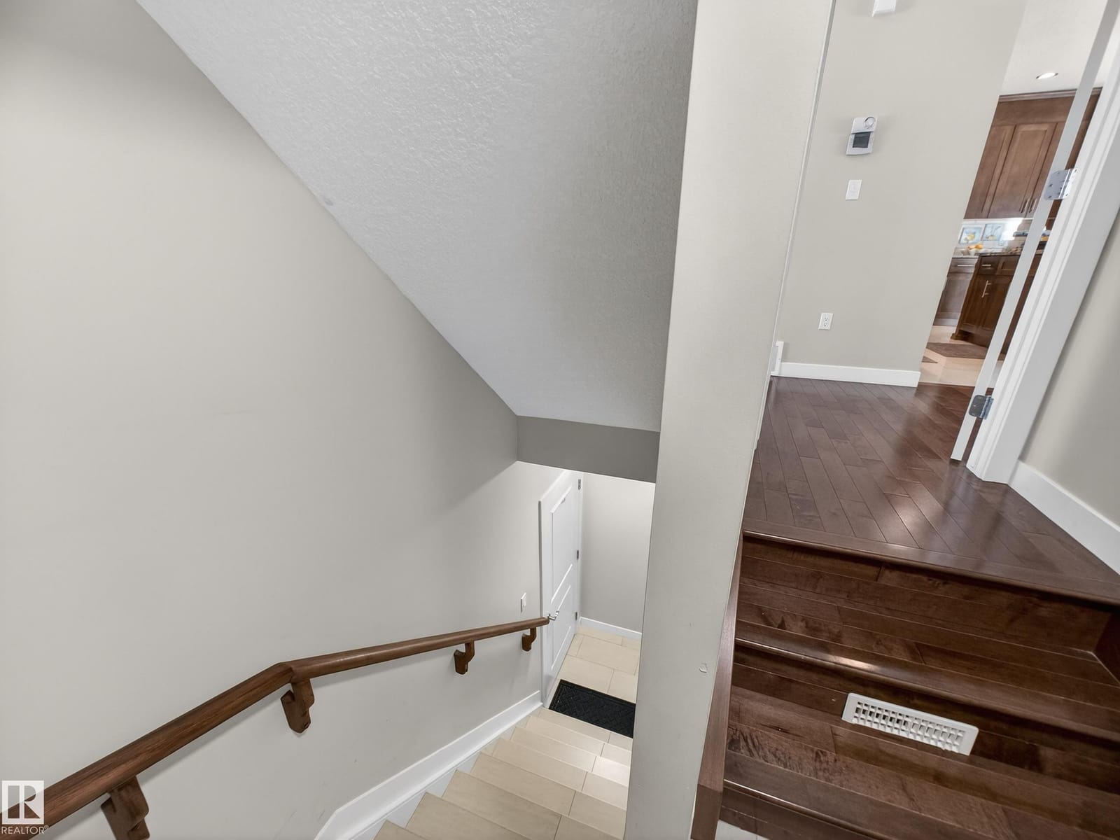 Stairs down to the lower level