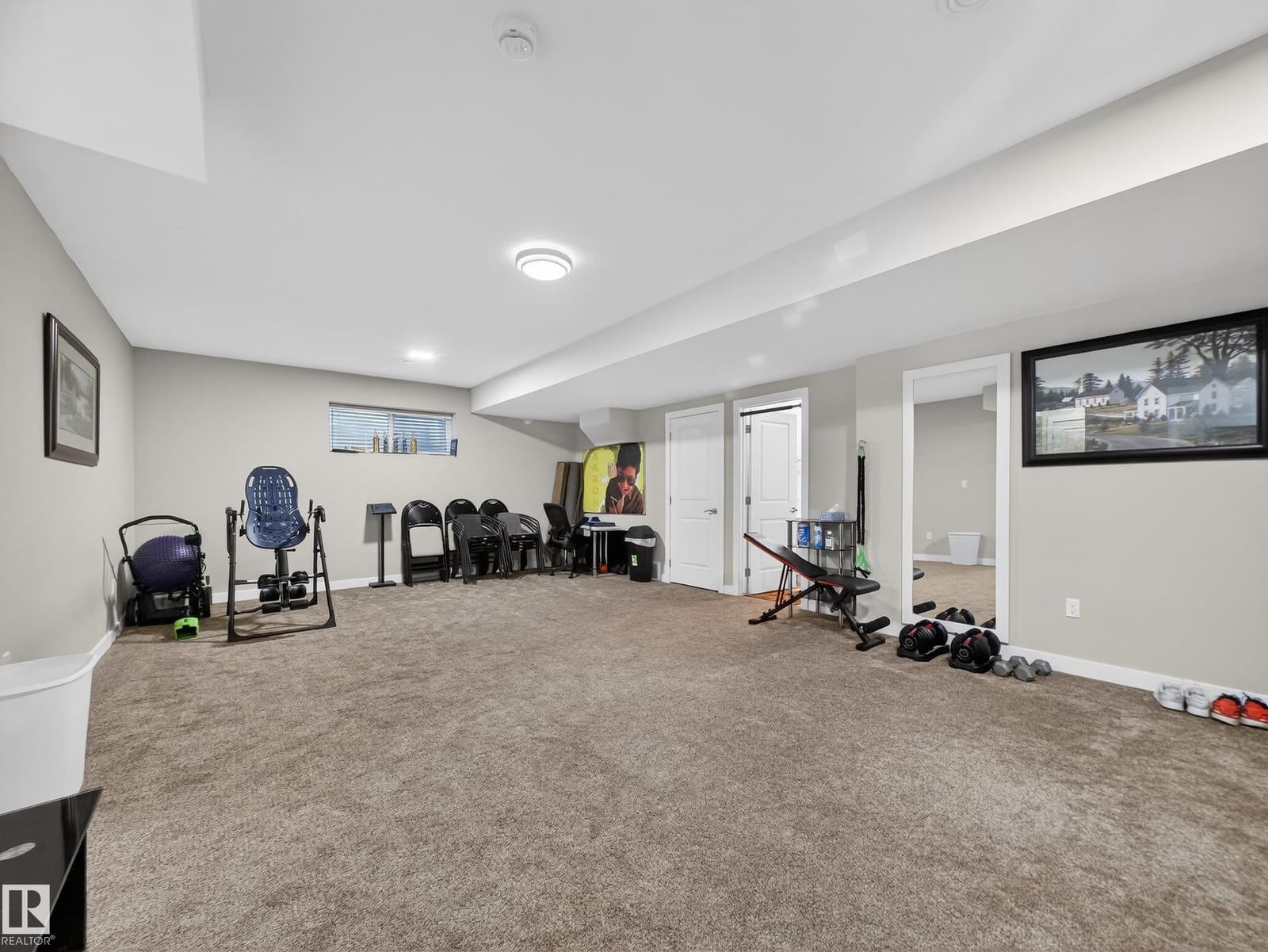 Recreation room with open floor space