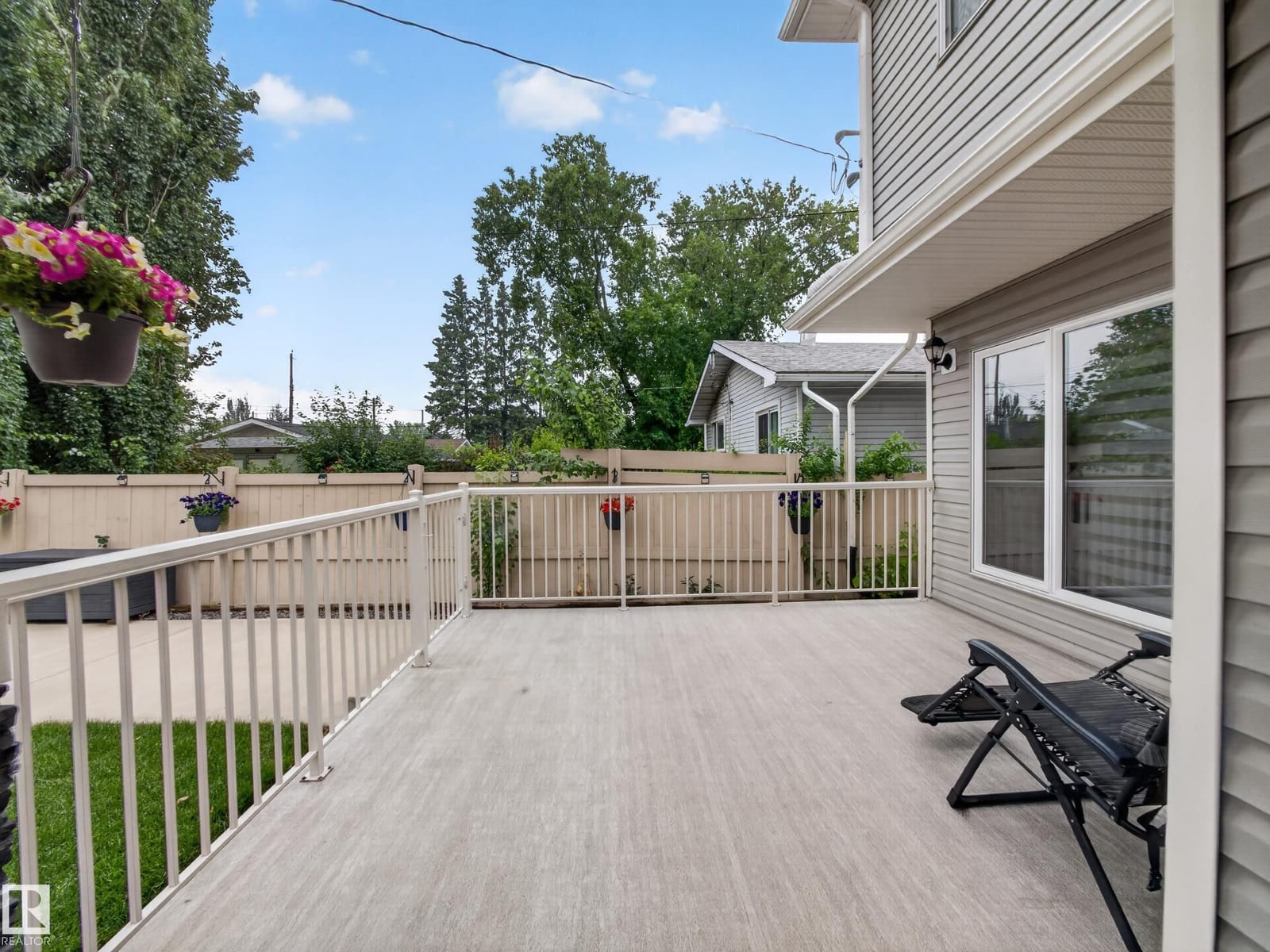 Rear deck overlooking the yard